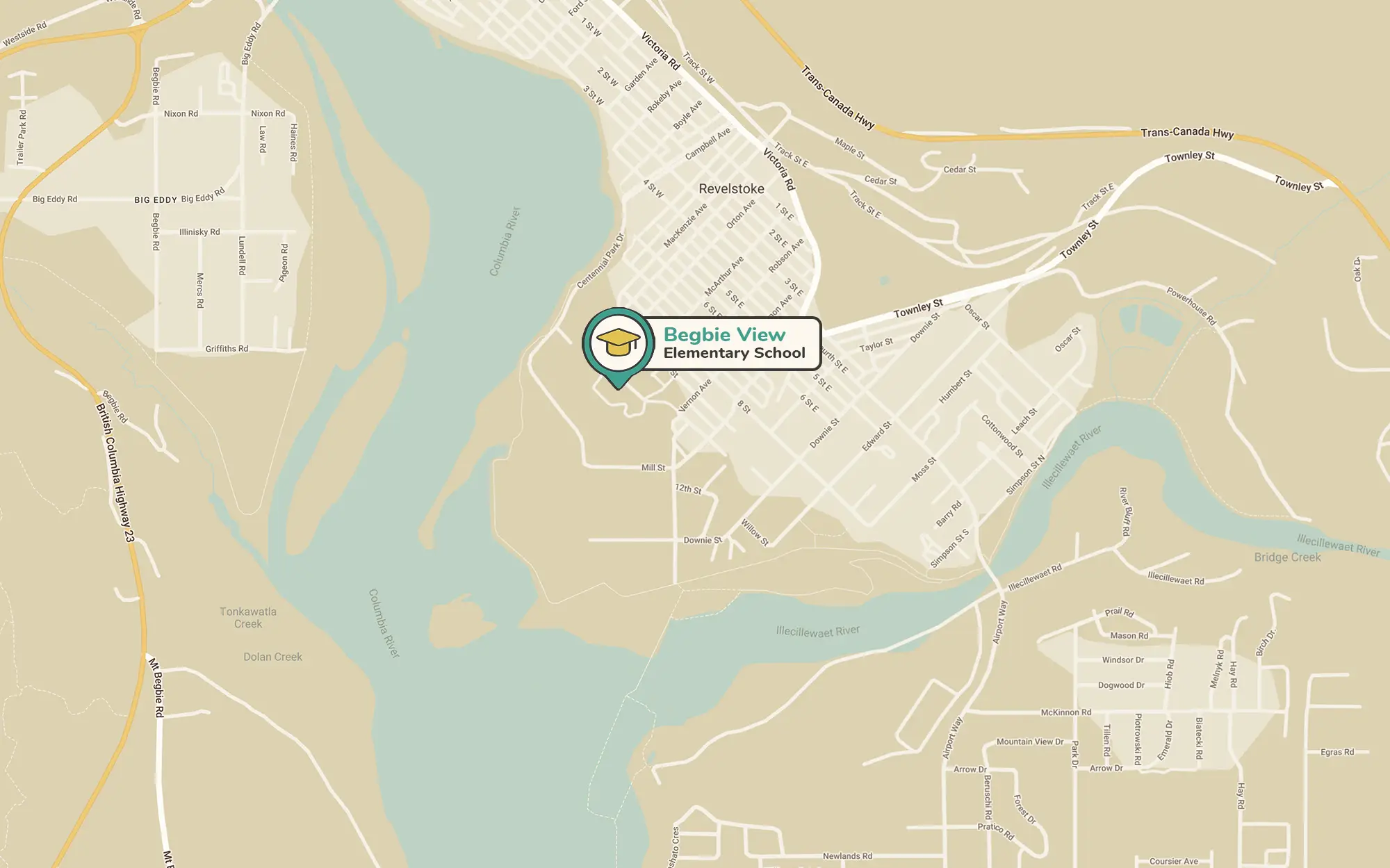 Begbie View Elementary School Map
